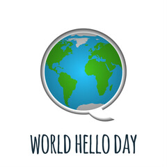 November world hello day concept background.paper cut postcard