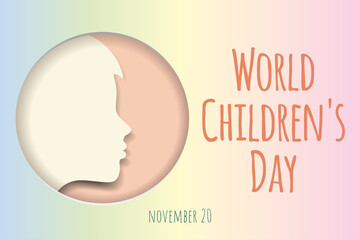 World Children's Day papercut postcard.