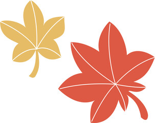 かわいいイラストカラフルな紅葉のイラスト