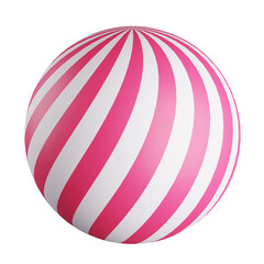 3D rendering pattern pink Christmas ball isolated on transparent background 