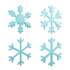 3D rendering snowflake isolated on transparent background 