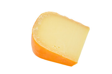 morceaux de gouda isolé en gros plan