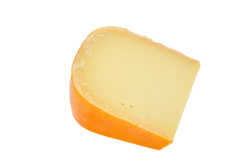 morceaux de gouda isolé en gros plan