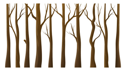 Trees without leaves elements vector illustration © Astira