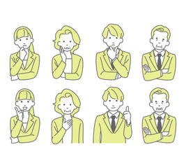 悩む・解決　ビジネスアイコンセット