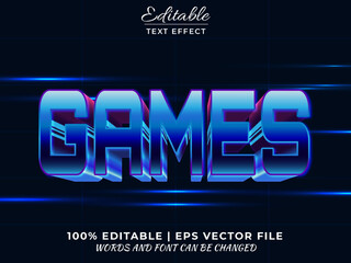 Games 3d editable text effect modern typography  mockup based vector