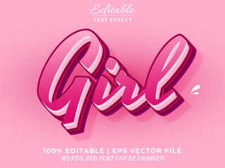 Girl 3d editable text effect mockup