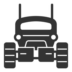 Robotic lunar rover - icon, illustration on white background, glyph style