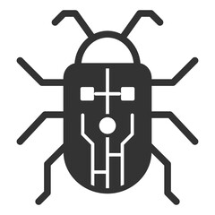 Fototapeta premium Robotic beetle - icon, illustration on white background, glyph style