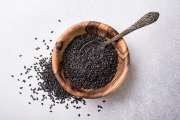 Black sesame seeds as ingredient for tasty meals