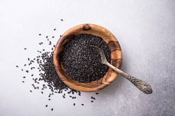 Black sesame seeds as ingredient for tasty meals
