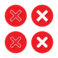 Fototapeta premium X, Cross, wrong, error icon vector in flat style