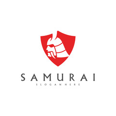 Samurai head logo design vector. Samurai warrior logo template