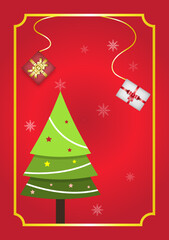 Fototapeta na wymiar christmas card with christmas tree