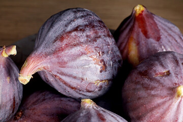 close-up organic and fresh purple figs 