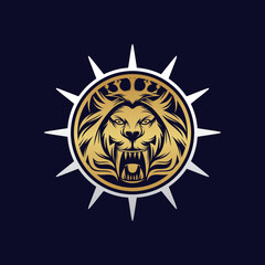Lion king logo design vector template