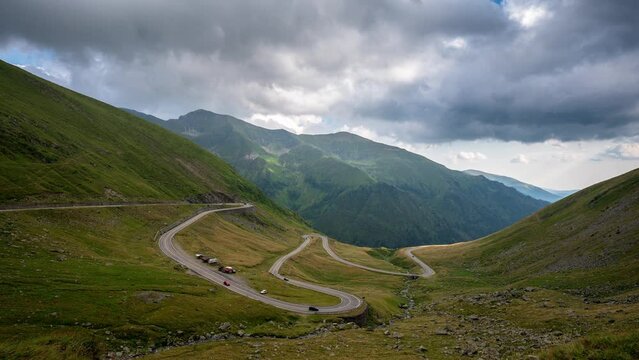 Amazing time lapse video with the south part of the famous Transfagarasan serpentine mountain road between Transylvania and Muntenia, Romania