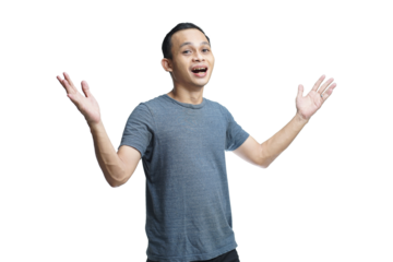 handsome asian man on isolated studio background