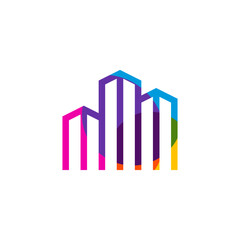 Fototapeta premium Colorful city logo design vector, Creative City logo template