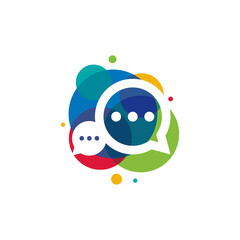 Colorful Chat Logo Template, Creative Chat logo design vector