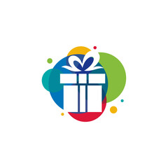 Colorful Gift Shop Logo Symbol Template Design Vector, Emblem, Design Concept, Creative Symbol, Icon