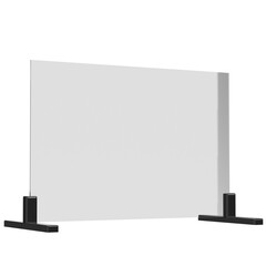 3d rendering illustration of an acrylic safety barrier