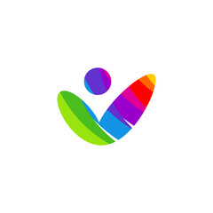 Colorful Kids Logo Template Design Vector, Emblem, Design Concept, Creative Symbol, Icon