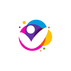 Colorful Kids Logo Template Design Vector, Emblem, Design Concept, Creative Symbol, Icon