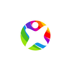 Colorful Kids Logo Template Design Vector, Emblem, Design Concept, Creative Symbol, Icon