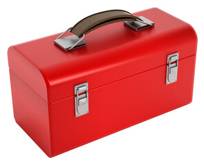 Red toolbox on transparent background