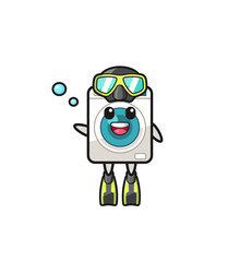 the washing machine diver cartoon character