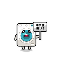 cute washing machine hold the please help banner