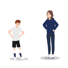 Sport coach punish her athlete. communicating. Communication of multinational friends. People conversation. Flat vector illustration isolated on white background