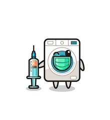 washing machine mascot as vaccinator