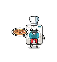 washing machine character as Italian chef mascot