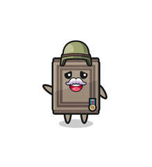 cute carpet as veteran cartoon