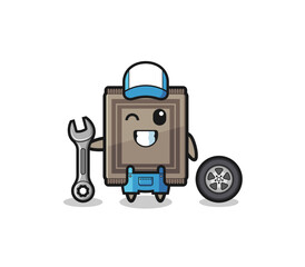 the carpet character as a mechanic mascot