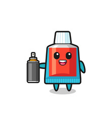 the cute toothpaste as a graffiti bomber