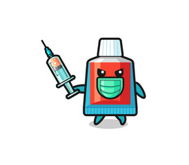 illustration of the toothpaste to fight the virus