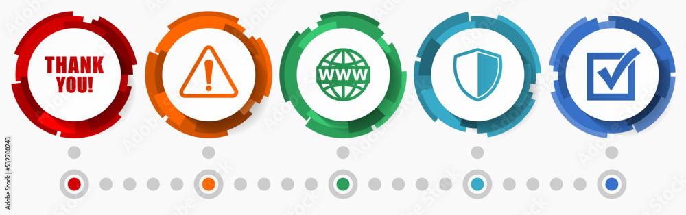 Poster vector web icon set, web buttons collection, business infographic template
