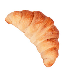 Croissant french pastry isolated on white background.