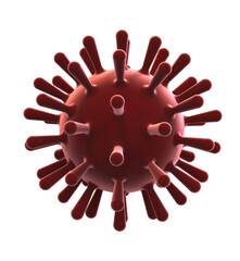 velvety red virus sphere isolated 3D illustration