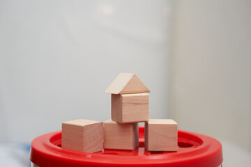 house toy blocks on other