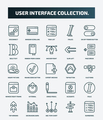 set of 25 special lineal user interface collection. icons. outline icons such as disconnect, window scrolling right, on off power button, anchor point, insert picture, top button, external, italic,