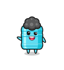 gallon water bottle character as the afro boy