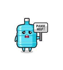 cute gallon water bottle hold the please help banner