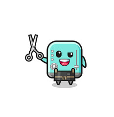 toaster character as barbershop mascot