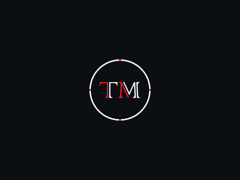 Minimalist Alphabet TM t&m Logo Icon, Creative Circle Tm t m Logo Image Design For your Business
