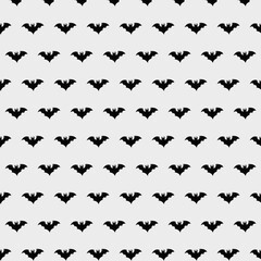 Concept of Halloween pattern with bat. 3d illustration.  White background.
