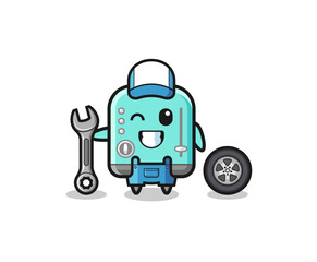 Fototapeta premium the toaster character as a mechanic mascot
